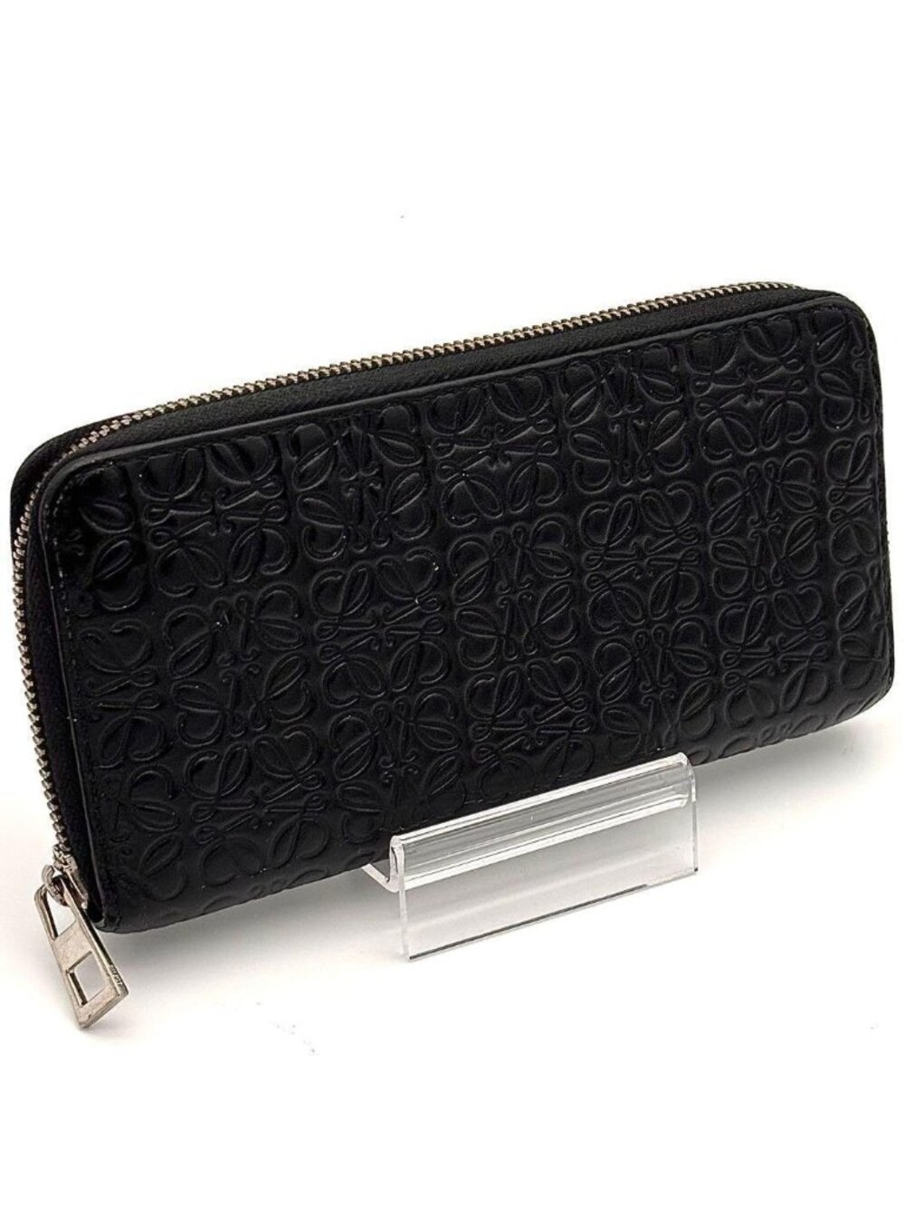 Loewe Wallet Repeat Anagram Zip Around Black